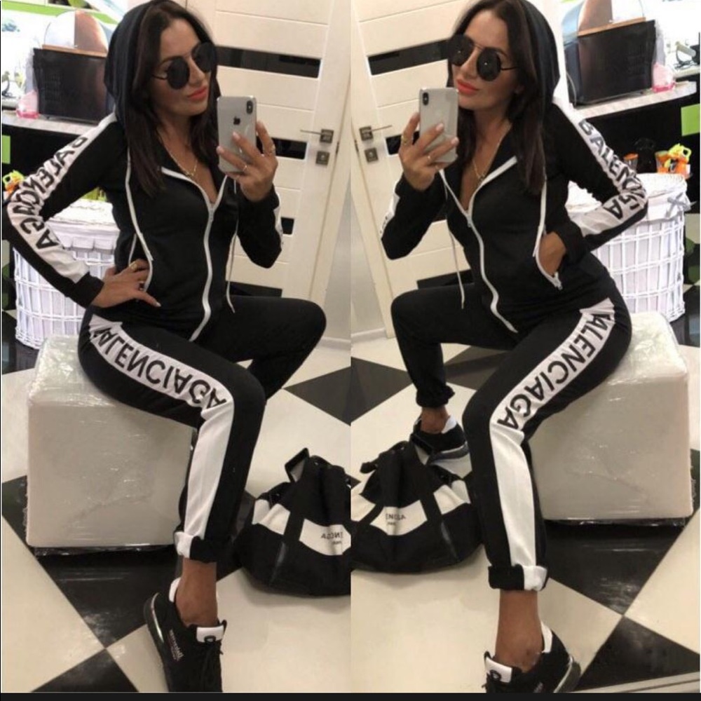 Black balenciaga suit